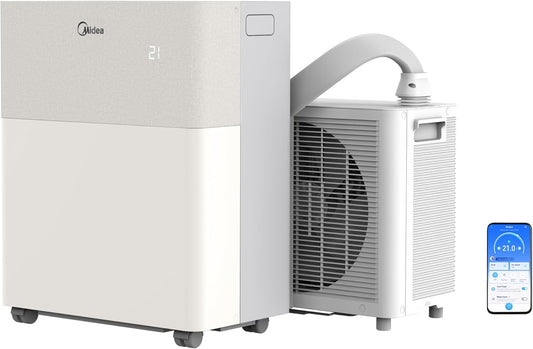 Midea PortaSplit-E Portable Air Conditioner 12000 BTU 4-in-1 Cooling Heating Dehumidifier Fan Peach