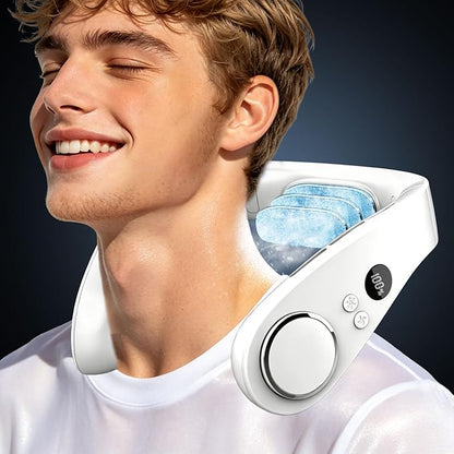 Kouric Neck Fan 5500mAh 5-Speed Portable Wearable Cooling Fan White